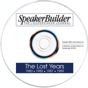 Speaker Builder: The Lost Years on CD - CC-Webshop
