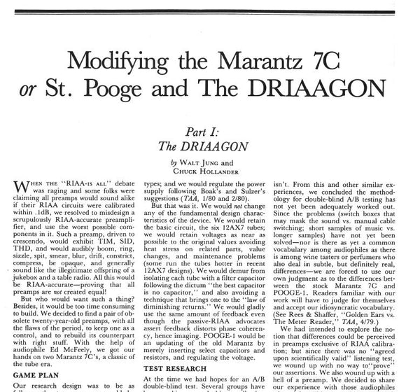 Modifying the Marantz 7C (Audio Amateur 1/1981 Article PDF)